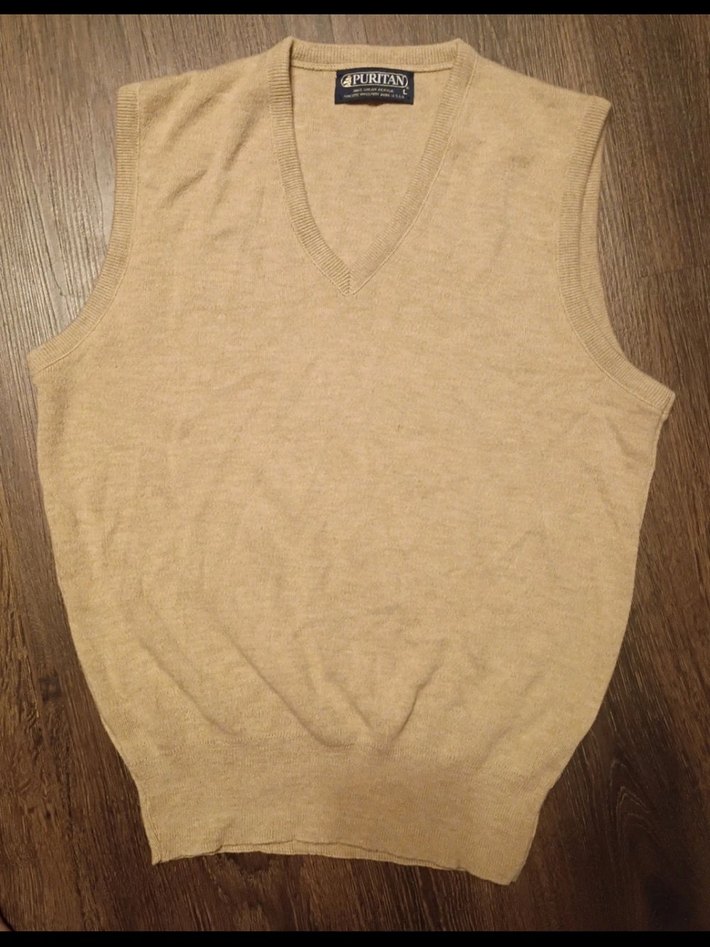 VTG Mens Puritan Large Knit Sweater Vest      ~ Made in USA
